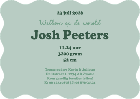 Wave vorm kaart geboortekaartje wave stoer gestreept goud Achterkant