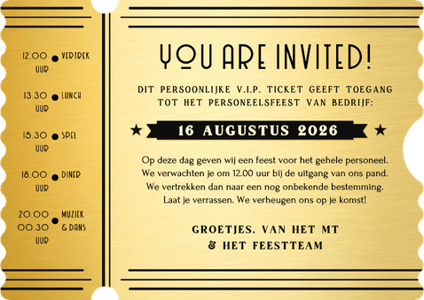 Zakelijke grappige originele VIP-ticket Achterkant