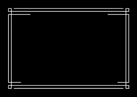 Zwarte bedankkaart trouwen in art-deco stijl met goudfolie  Achterkant