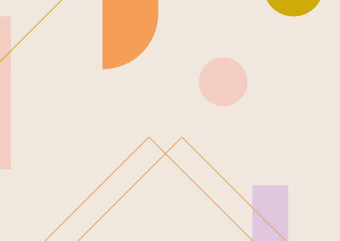 Abstract geboortekaartje colorblocking 2