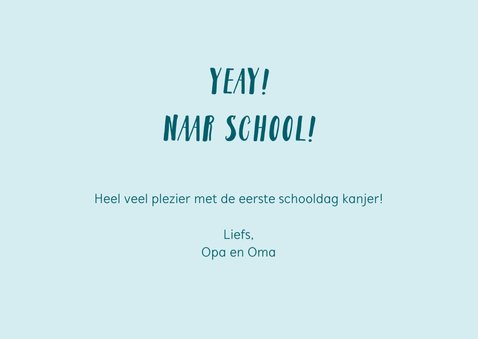Back to School kinderkaart met schoolbus vol dierenvrienden 2