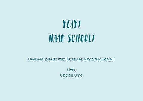 Back to School kinderkaart met schoolbus vol dierenvrienden 2