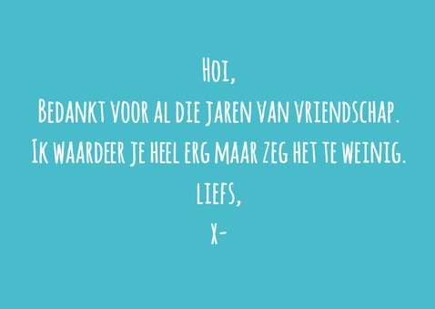 Bedankkaart bijzondere band tussen ons 3