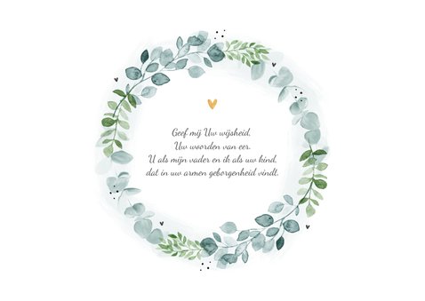 Bedankkaart doopviering met bloemenkrans 2