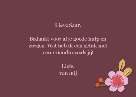 Bedankkaart herfstbloemen 3