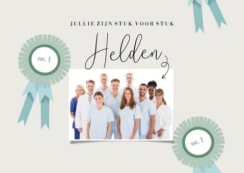 Bedankkaart hulpverleners met lintje en foto 2