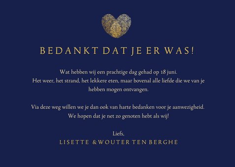 Bedankkaart huwelijk met vingerafdrukken - two became one 3