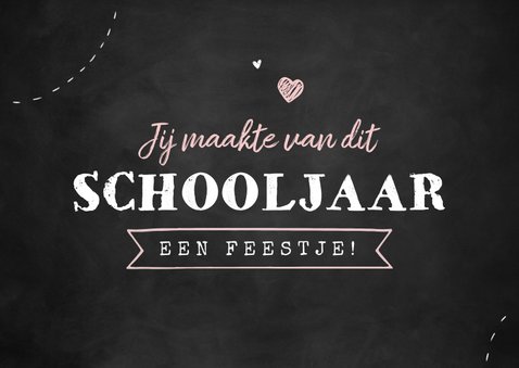 Bedankkaart juf schoolbord hip krijt bedankt 2