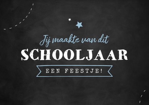 Bedankkaart meester schoolbord hip krijt bedankt 2