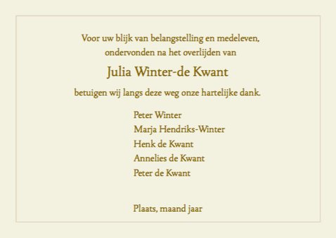 Bedankkaart met foto van de Veluwe en tekstvoorstel 3