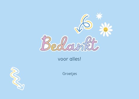 Bedankkaart vrolijke stickers 3