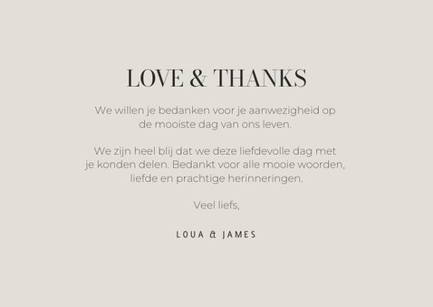 Bedankkaartje bruiloft vintage bloemen love and thanks 3