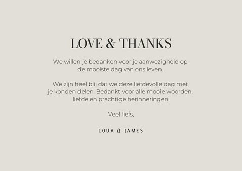 Bedankkaartje bruiloft vintage bloemen love and thanks 3