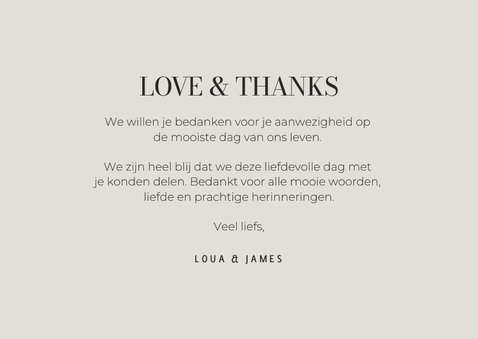 Bedankkaartje bruiloft vintage bloemen love and thanks 3