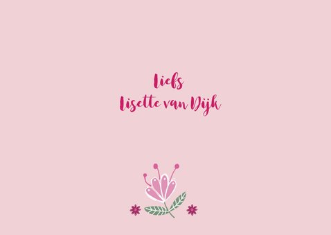 Bedankt communie roze bloemen 3