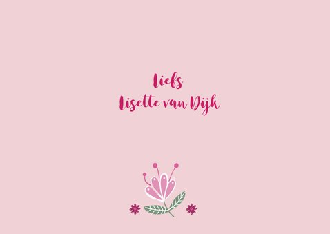 Bedankt communie roze bloemen 3