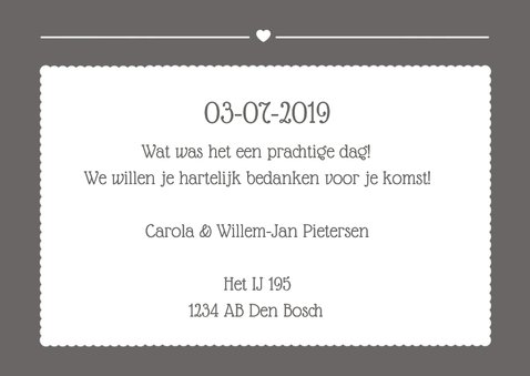 Bedankt Huwelijk Eigen Foto 3
