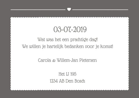 Bedankt Huwelijk Eigen Foto 3