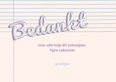 Bedankt juf schitterende ballon letters 3