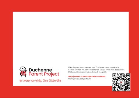 Bedankt kaart Duchenne Parent Project strand 2