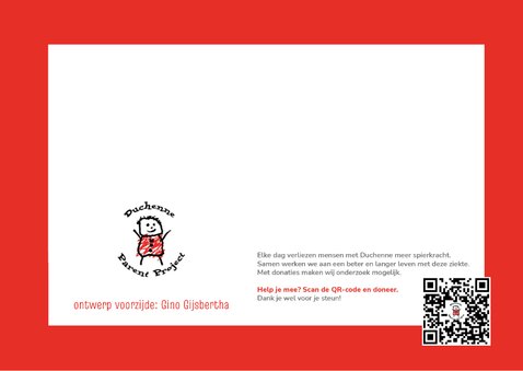 Bedankt kaart Duchenne Parent Project strand 2