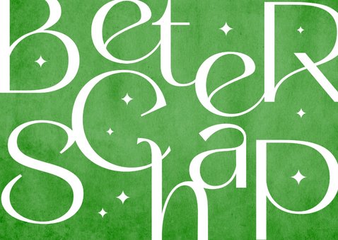 Beterschapskaart algemeen typografisch sparkle groen 2