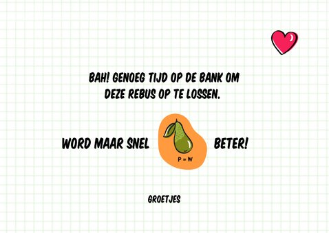Beterschapskaart anti-verveel rebus 3