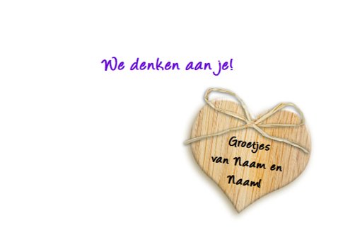 Beterschapskaart bloemenpracht in border met houten hartje 3