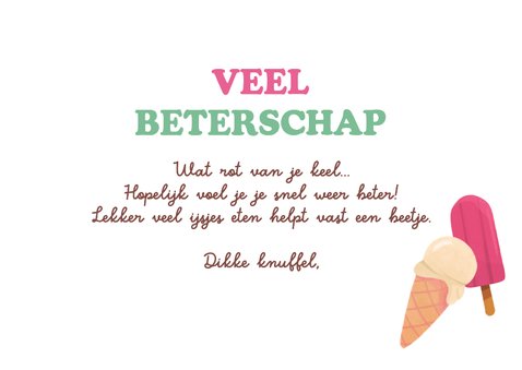 Beterschapskaart ijsjes eten kleurrijk keel 3