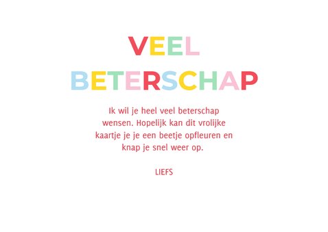 Beterschapskaart met gekleurde letters word maar snel beter 3