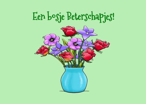 Beterschapskaart opkikker met patiënt in rolstoel 2