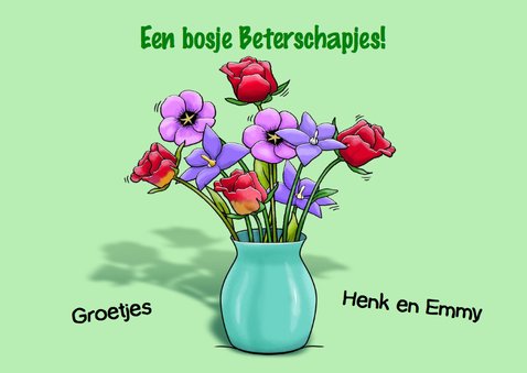 Beterschapskaart opkikker met patiënt in rolstoel 3