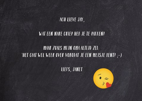 Beterschapskaart voor man met humor - kusje erop? 3
