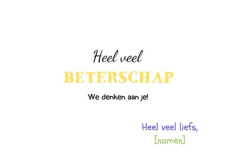 Beterschapskaartje en heel veel liefs 3