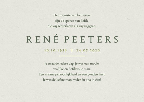 Bidprent rouw klassiek stijlvol bomen waterverf groen 3