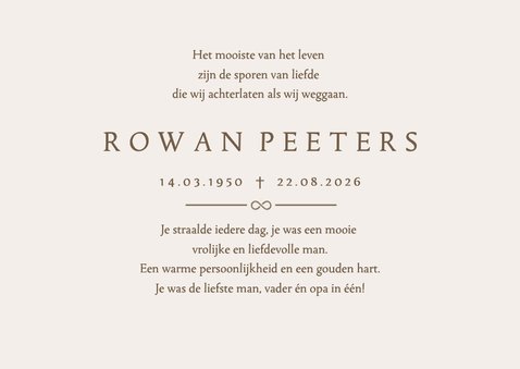 Bidprent stijlvol gerbera bloem line art afscheid foto 3