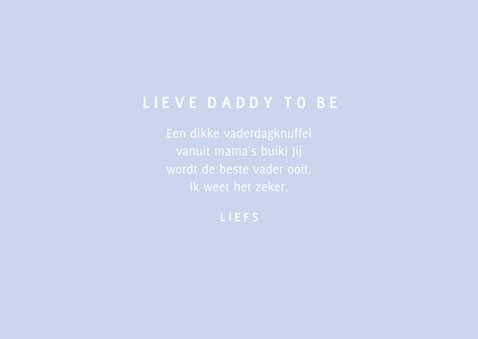 Blauwe vaderdagkaart happy daddy to be day 3