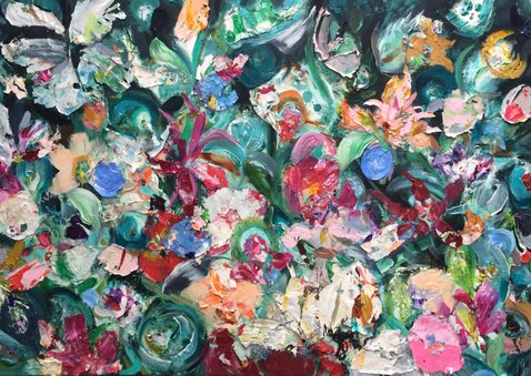 Bloemen schilderij kunst print 2