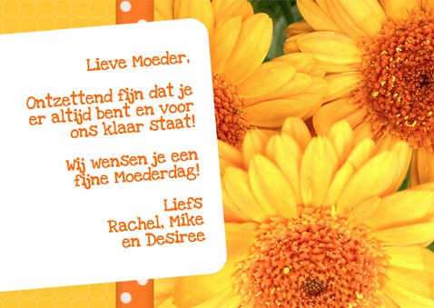 Bloemenkaart Gerbera Moeder - BK 3