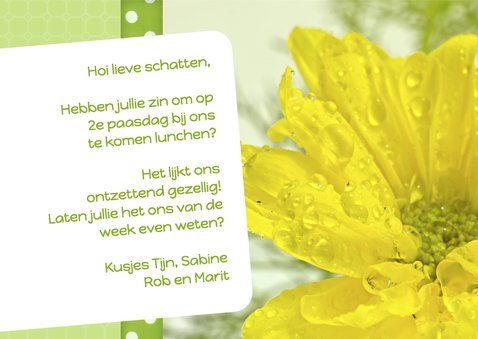 Bloemenkaart Pasen geel - BK 3