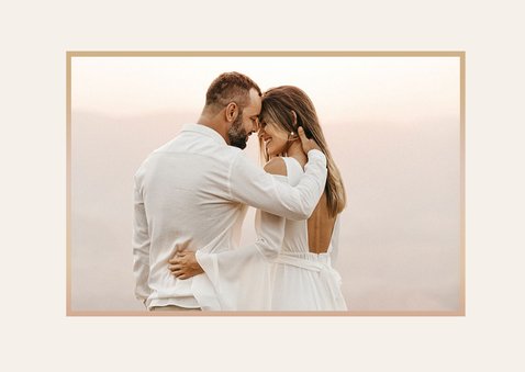 Botanisch bohemian bedankkaartje bruiloft met 3 foto's 2