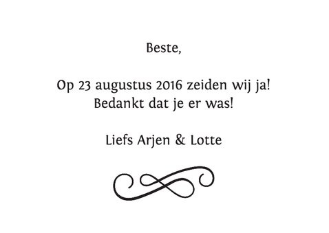 Bruiloft bedankkaart strand 3