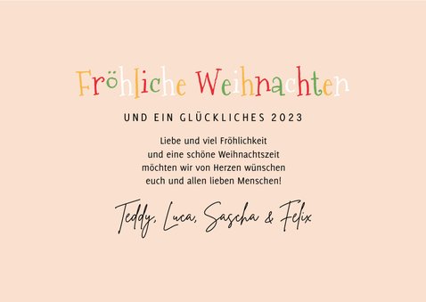 Bunte Weihnachtskarte Foto und Figuren 3