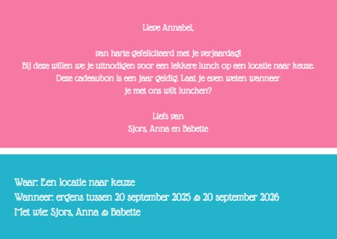 Cadeaubon uitnodiging - DH 3