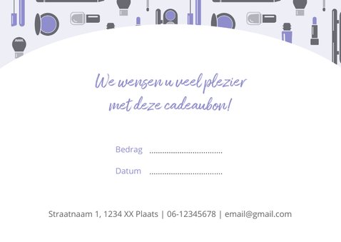 Cadeaubon zakelijk zzp beauty make-up liggend 3