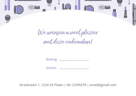 Cadeaubon zakelijk zzp beauty make-up liggend 3