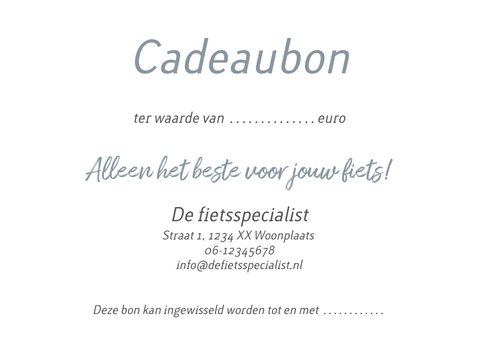 Cadeaubon zakelijk zzp fietsen 3