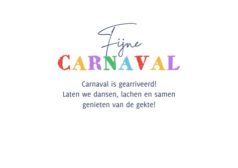 Carnavalskaart feestelijk confetti slingers kleurrijk 3