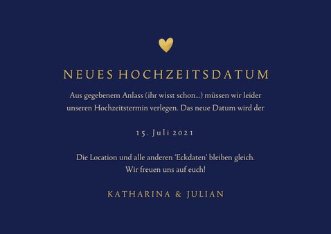 Change-our-Date-Karte Hochzeit Foto und Herz 3