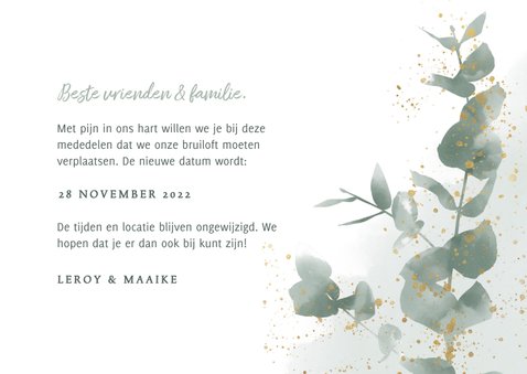 Change the Date kaart eucalyptus en groene waterverf 3